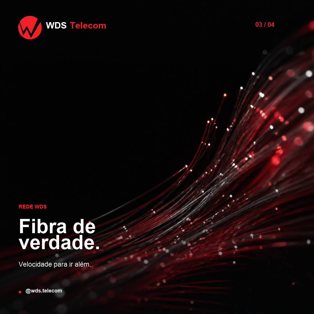 Arte da WDS com fibras iluminadas em vermelho
