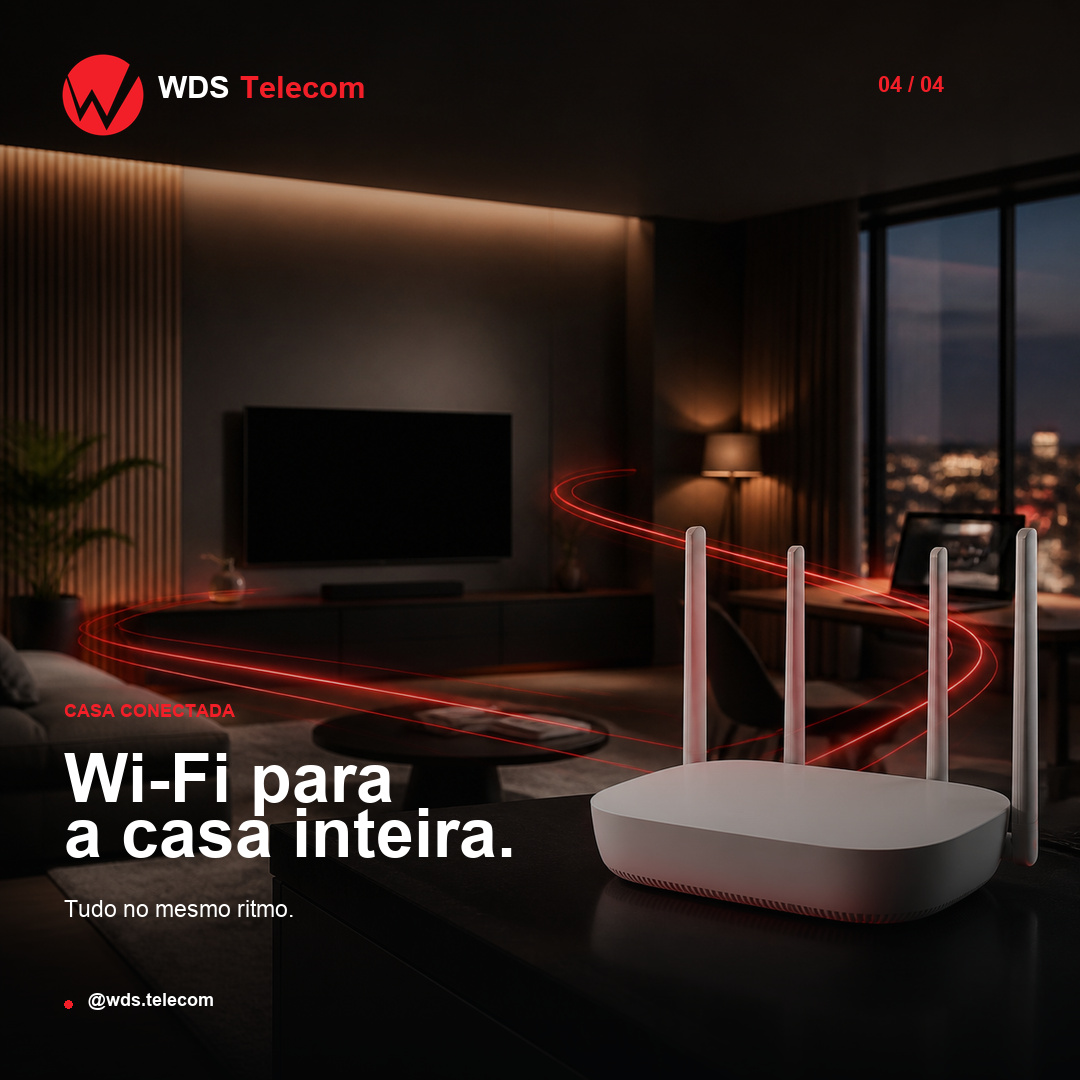 Arte da WDS com roteador em uma casa conectada